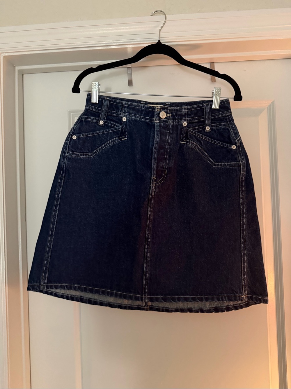 Free People We The Free Suzy Denim Midi Skirt 26 Sample Deep Blue